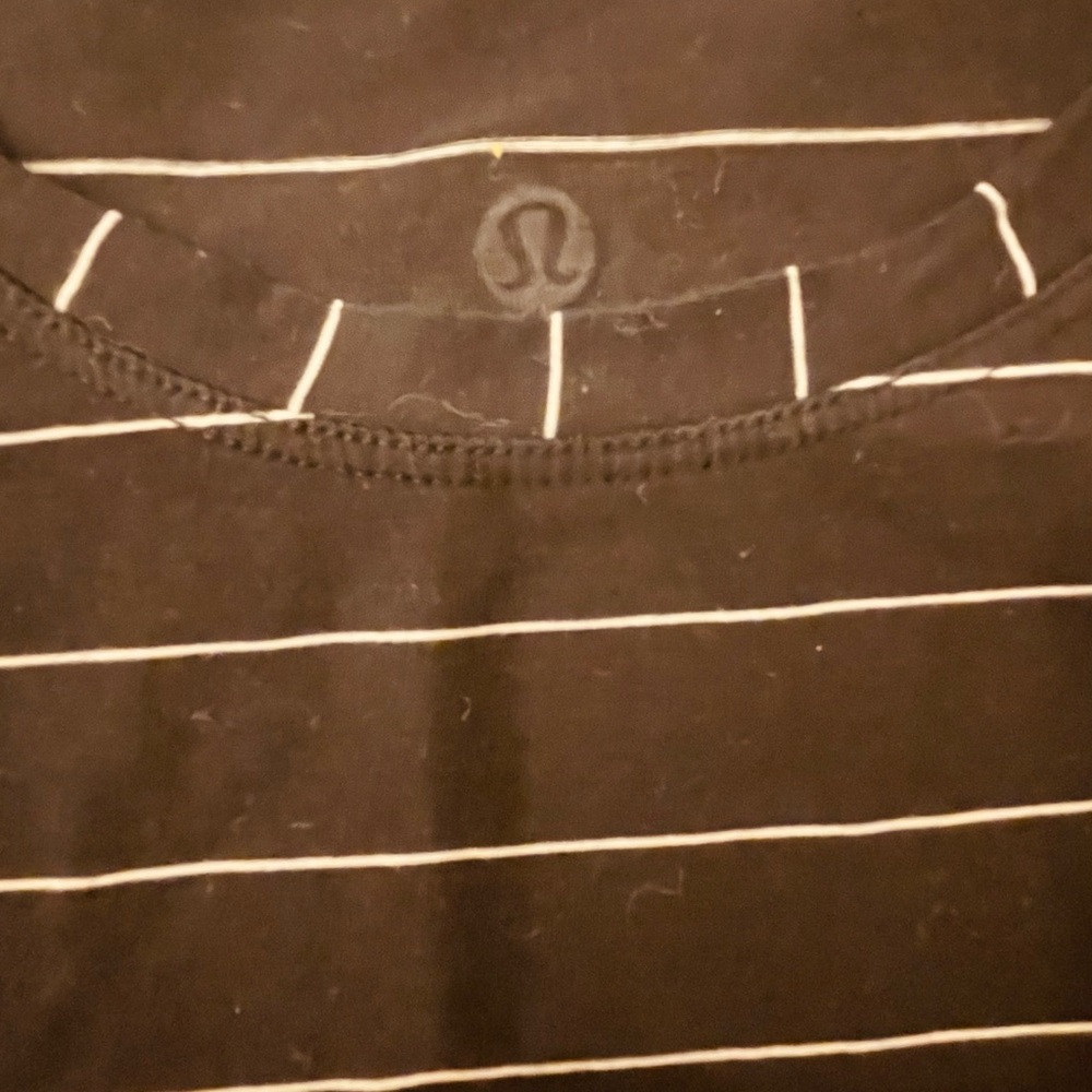 Lululemon Black and White Striped Crop Top